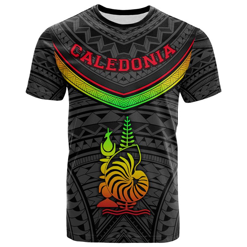 New Caledonia 3D Printed T Shirt Men Summer Crew Neck Short Sleeves Hawaiian Oversized Tees Casual Streetwear Polynesian T-shirt