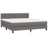 Maison Exclusive - Sommier à lattes de lit avec matelas Gris 180x200 cm Similicuir