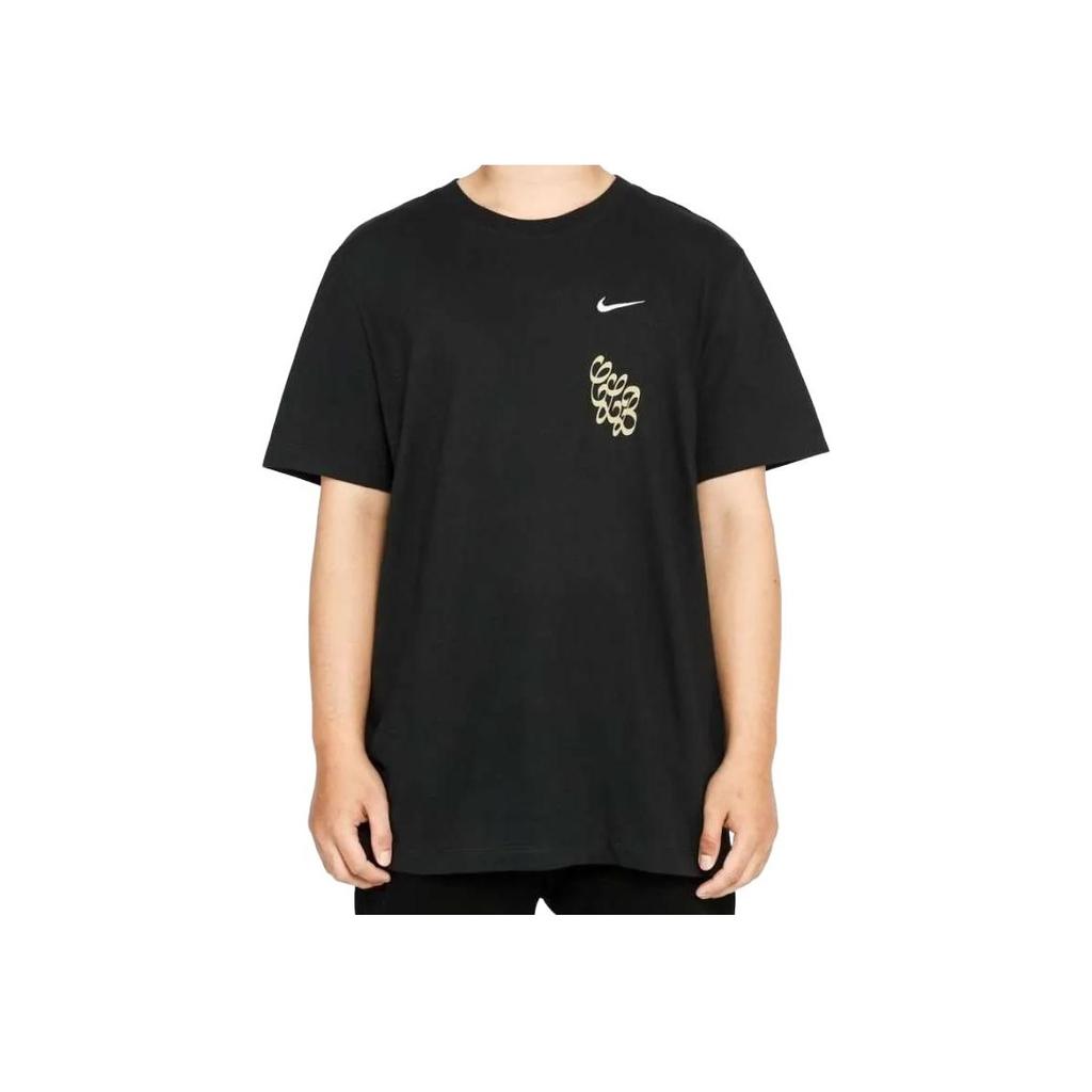 Nike X Drake Certified Lover Boy Rose Letter Print Crew Neck Short Sleeve T-Shirt Unisex Tops Black CLBBLKT-001