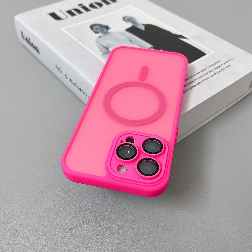 Magnetic Luxury Matte Translucent Armor Shockproof Case for IPhone 16 15 14 13 12  Pro Max for Magsafe Wireless Charge Cover