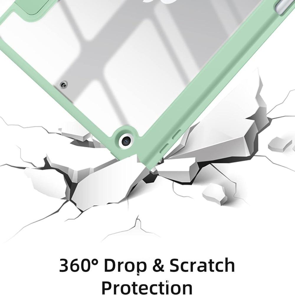 For iPad Pro11 2024 Air13 Case with Transparent Pencil Holder Tri-Fold Stand Pro13 Leather Cover