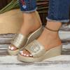 Sandali Zeppa Decorati con Borchie Vintage da Donna  Sandali con Plateau e Tacchi Alti Estivi Donna  43 Fibbia alla Caviglia Scarpe da Spiaggia