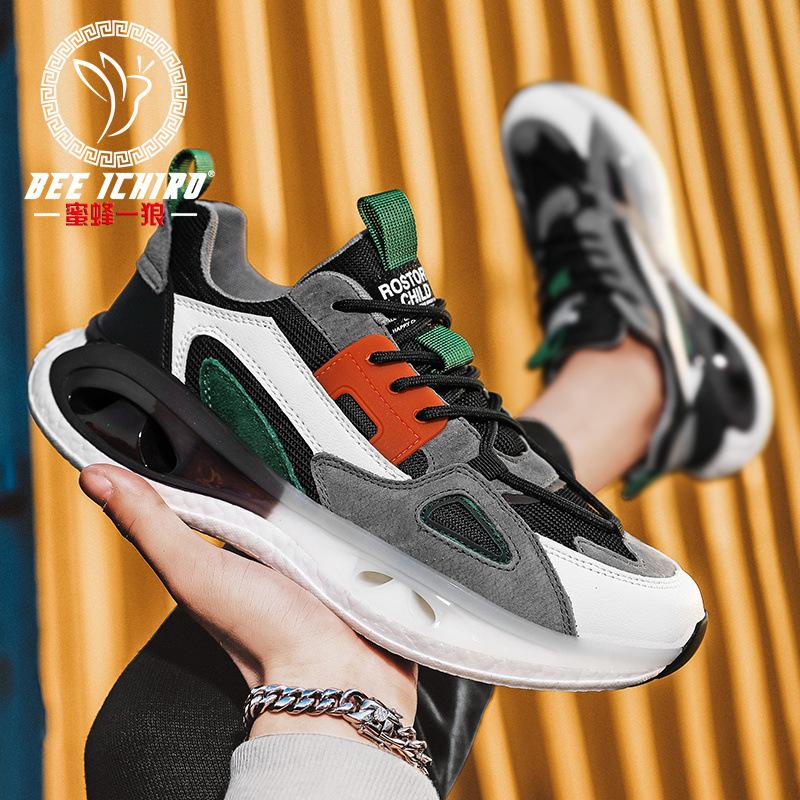 Men's Shoes Soft-soled Popcorn Sneakers New Summer Mesh Breathable Running Dad Shoes