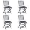Chaises pliables d'extérieur - VIDAXL - Bois d'acacia - Anthracite - 4 pcs