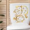 Modern Floral Toilet Lid Sticker Bright Flower Pattern Decal Self Adhesive Waterproof for Kids Bathroom Home Decor