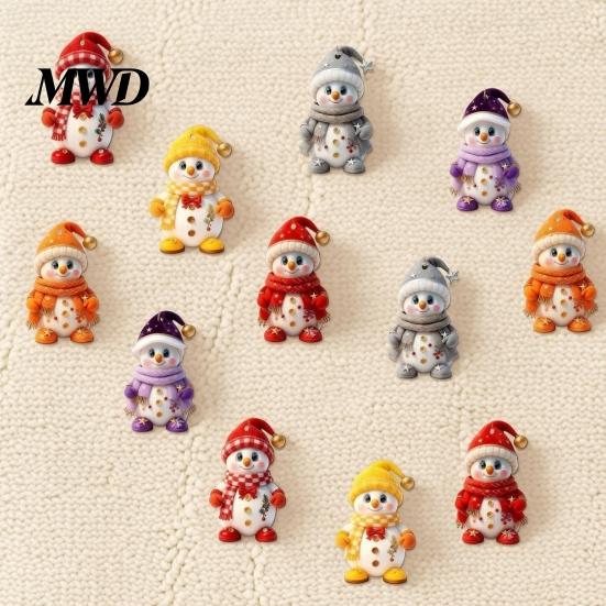 Christmas Home Indoor Decorations Snowman Wooden Ornaments, 2D Flat Vintage Xmas Tree Hanging Natural Wood Ornaments Decoration, Cute Winter Ornament