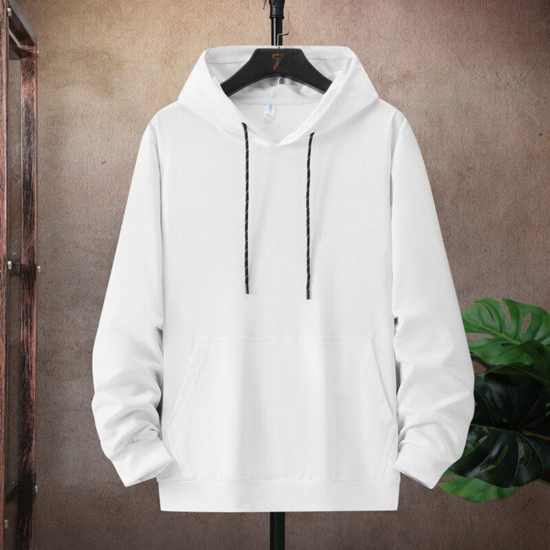 Autumn and Spring New Fashion Trend Pure Color Sports Fitness Hoodie Men's Loose Comfortable Plus Size High Quality Outerwear