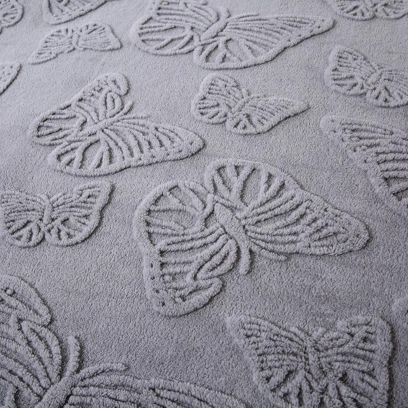 Minimalist Butterfly Jacquard Faux Long Plush Lamb Wool Blanket Soft And Warm Can Be Used As Bedspread Or Shawl Leisure Blanket