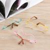 Fashion Small Eyeglass Toy Round-Shaped Clear Lens Miniature Eyewear Metal Frame Doll Glasses