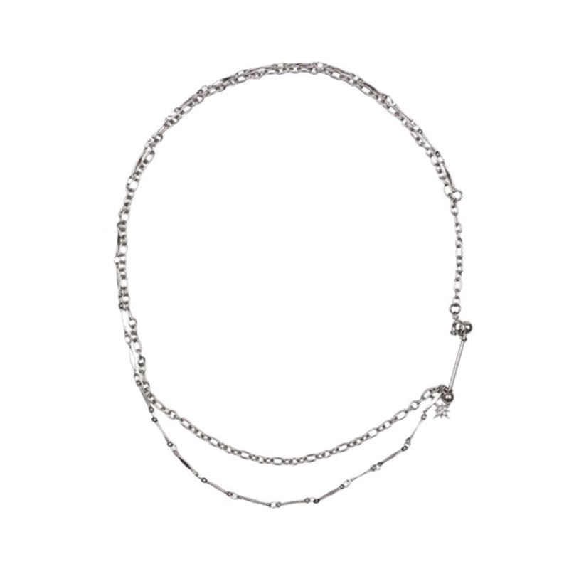 HIGHSCHOOLDISCO Piercing Glitter Layered Necklace