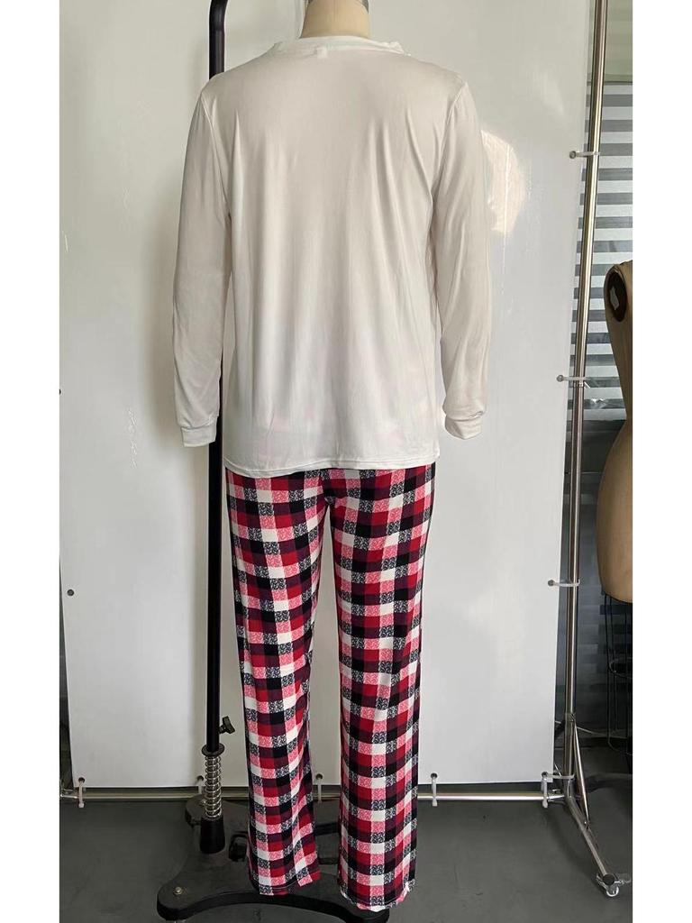 European Christmas Reindeer Print Family Matching Pajama Set - Long Sleeve