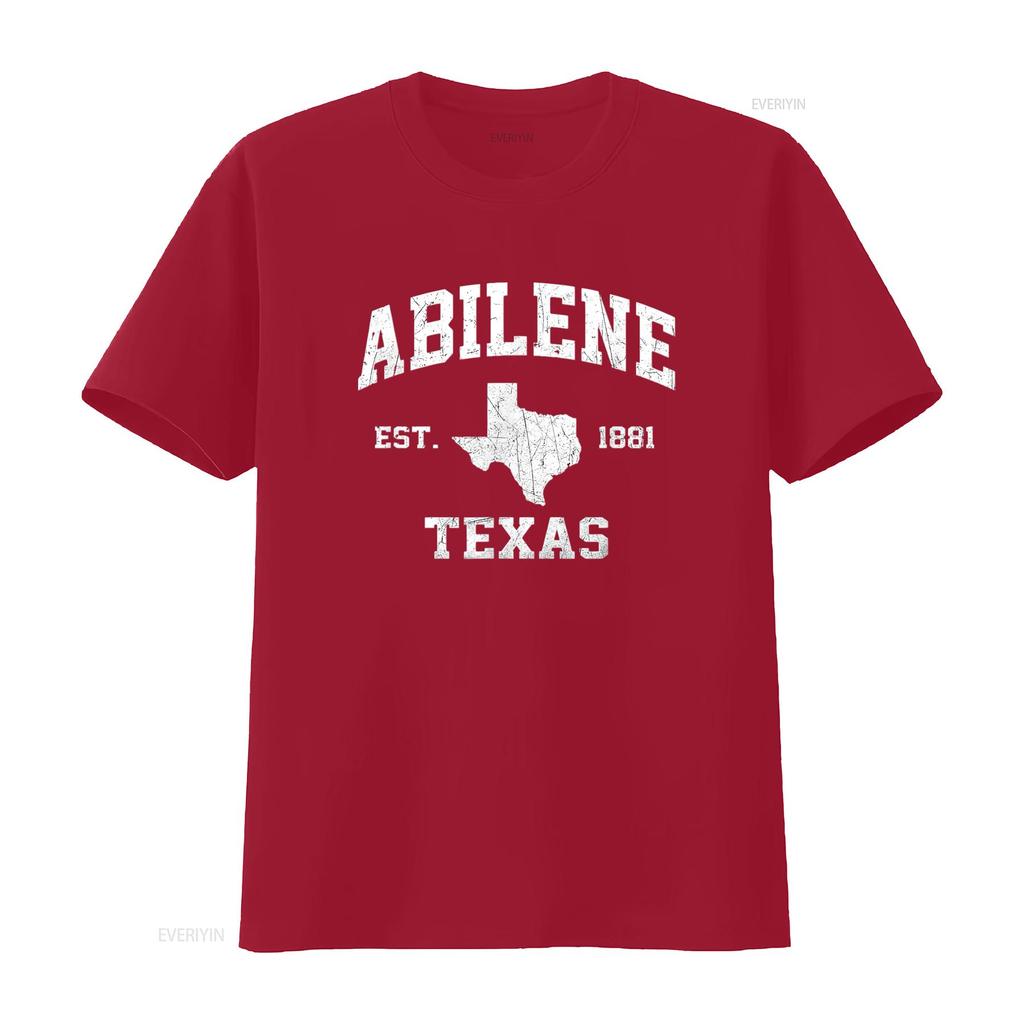 Mens Abilene Texas TX vintage State Athletic style T Shirt Black 4X Large vintage Washed Casual Slightly streetwear Soft