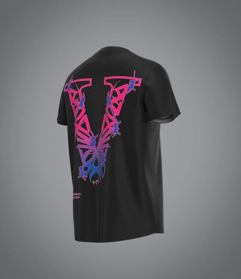 2026 Summer New Black Pink Swirl Liquid Marble VRK Performance Jersey T-shirt Suitable for Daily and Training Wear