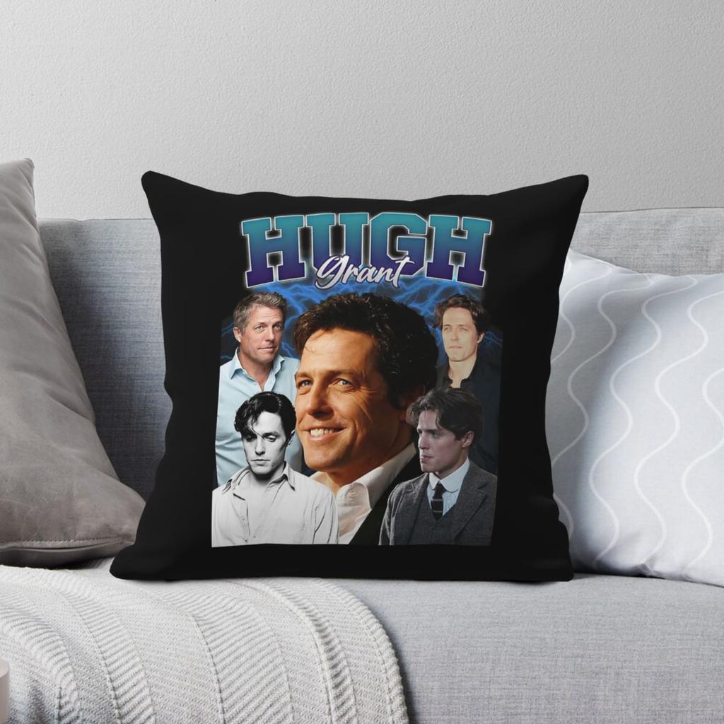Hugh Grant Retro Square Pillowcase Polyester Linen Velvet Printed Zip Decor Pillow Case Car Cushion Cover Wholesale