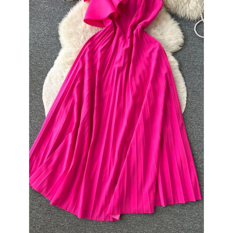 Banquet Three-Dimensional Flowers Silm Long Pleated Skirt