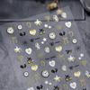 Creative Heart Bow Gold Nail Stickers - DIY Adhesive Hot Stamping Art