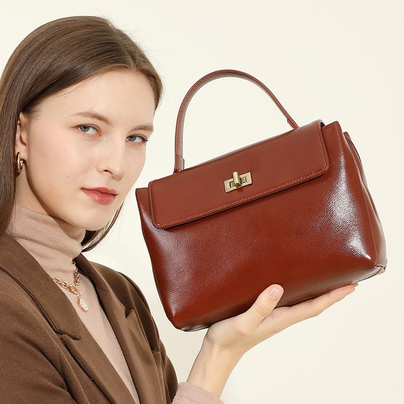 Genuine Leather Women's Crossbody Bag for Women  New Spring and Summer High Quality Shoulder Bag  Fashionable and Versatile Commuter Handbag