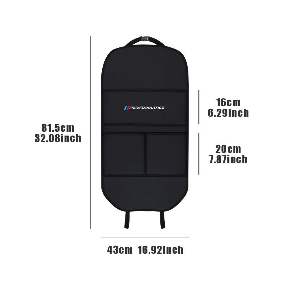 For BMW M Car Seat Back Storage Bag Multifunctional Storage Anti-Kick Mats Large Capacity Car Backseat Organizer Protector Pad