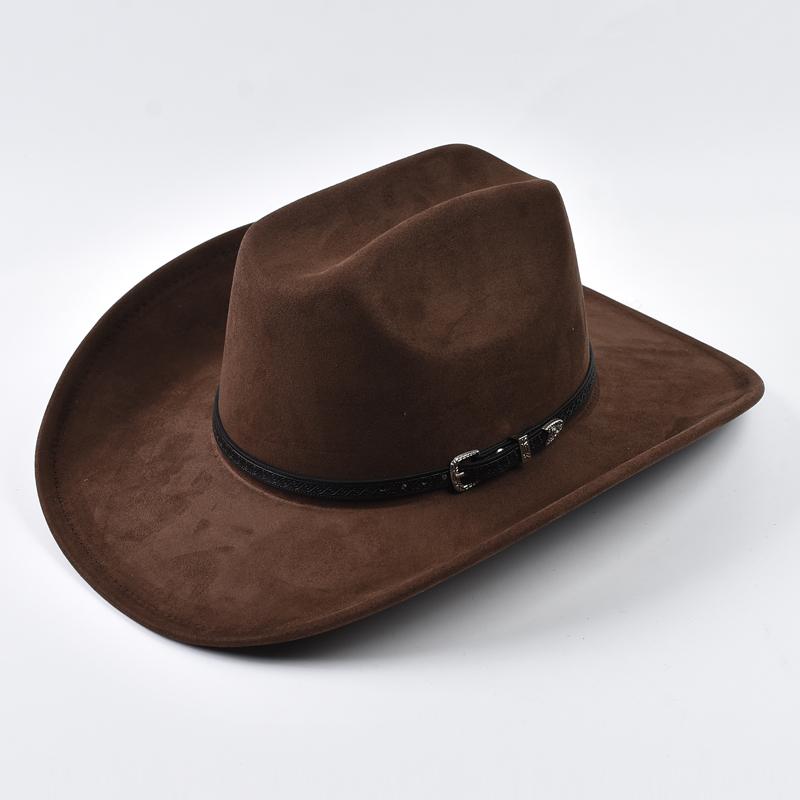 Suede Western Cowboy Hat For Men Women Vintage Rolled Brim Cowgirl Jazz Hats Outdoor Travel Knight Hats