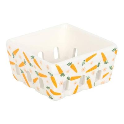 Carrot Patch Ceramic Basket