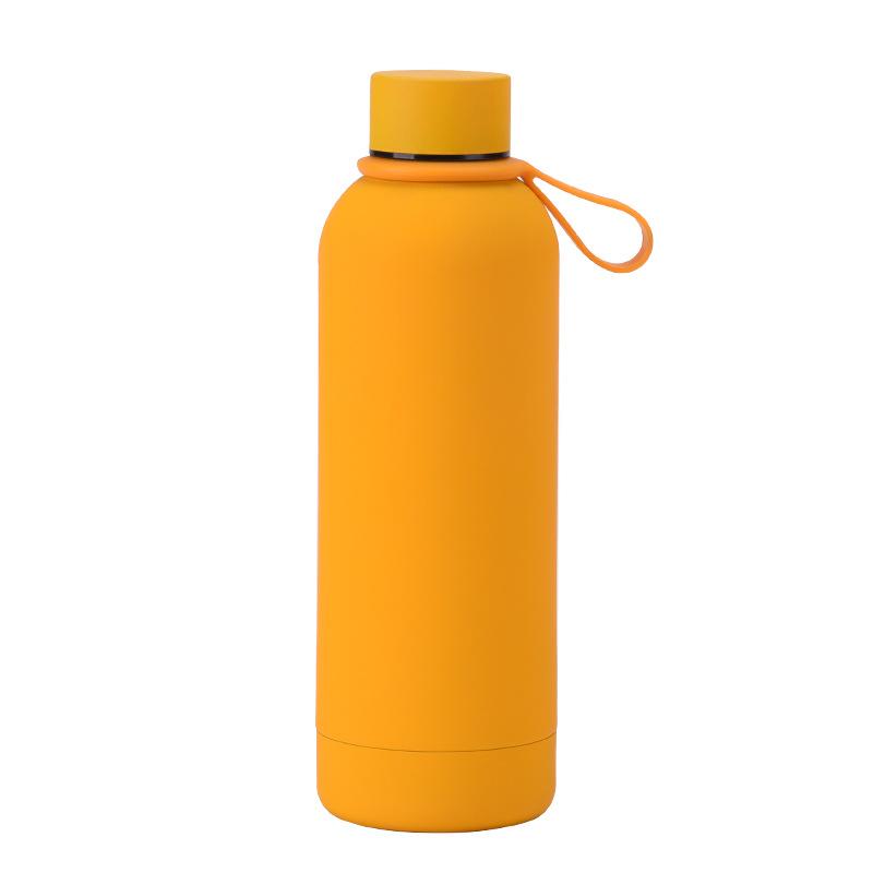 500 ml Edelstahl-Thermoskanne mit kleiner Öffnung, tragbare Outdoor-Sport-Wasserflasche mit Silikongriff, Kaffeetasse
