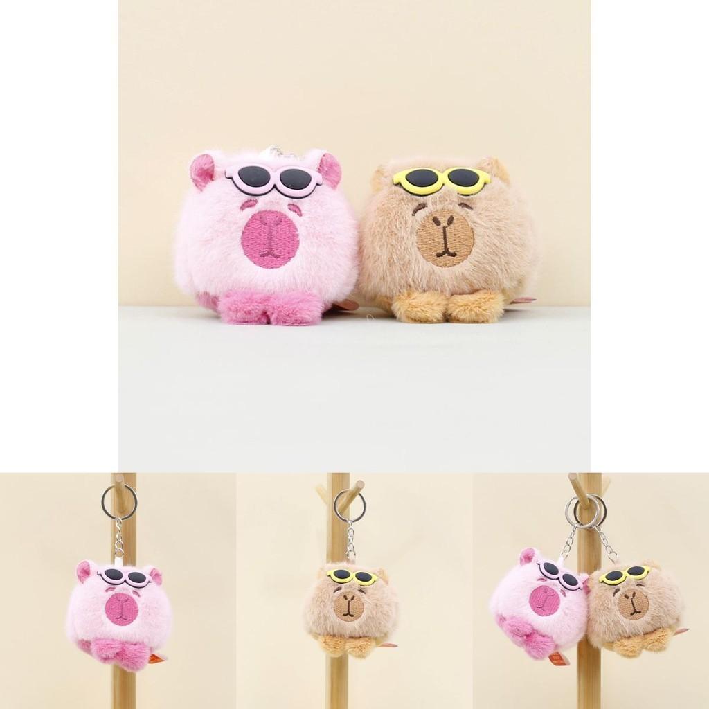 Cute Capybara Plush Toy Keychain Adorable Bag Charm Soft Cotton Filling