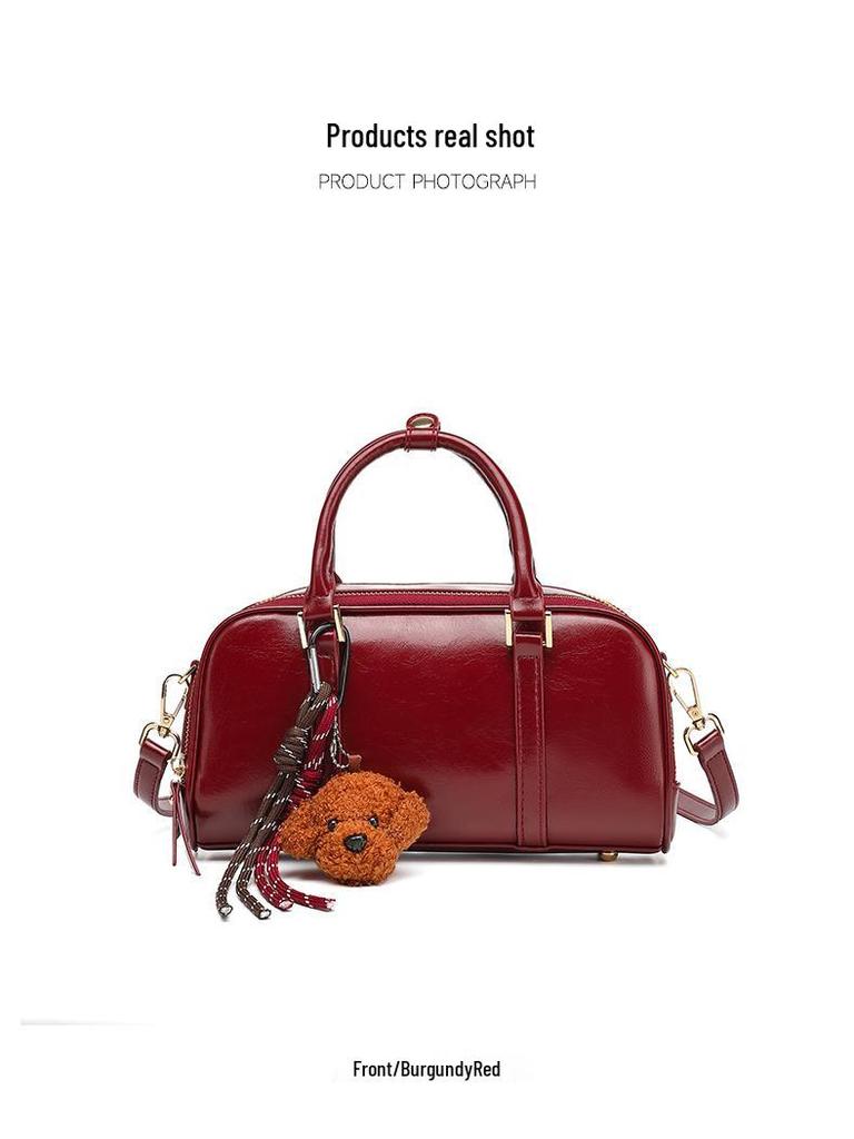 Red Square Women's Pillow Handbag - 2025 Autumn/Winter Korean Casual Shoulder Crossbody