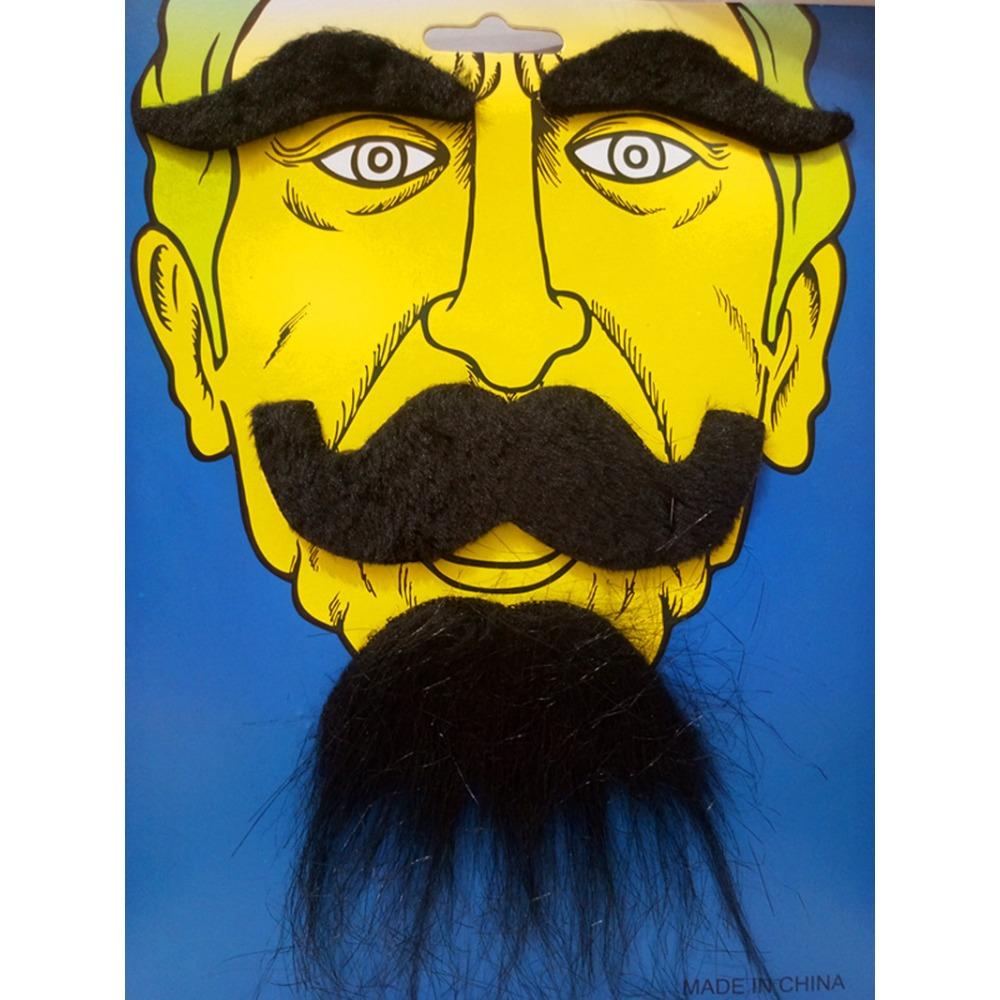 1PC Halloween Masquerade Fake Beard, Party Supplies Simulation Beard, Beard Mustache Twelve Cards