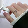 Silver Color Hollow Five-pointed Star Rings For Women Korean Style Opening Adjustable Finger Ring Inlaid Zircon Wedding Jewelry