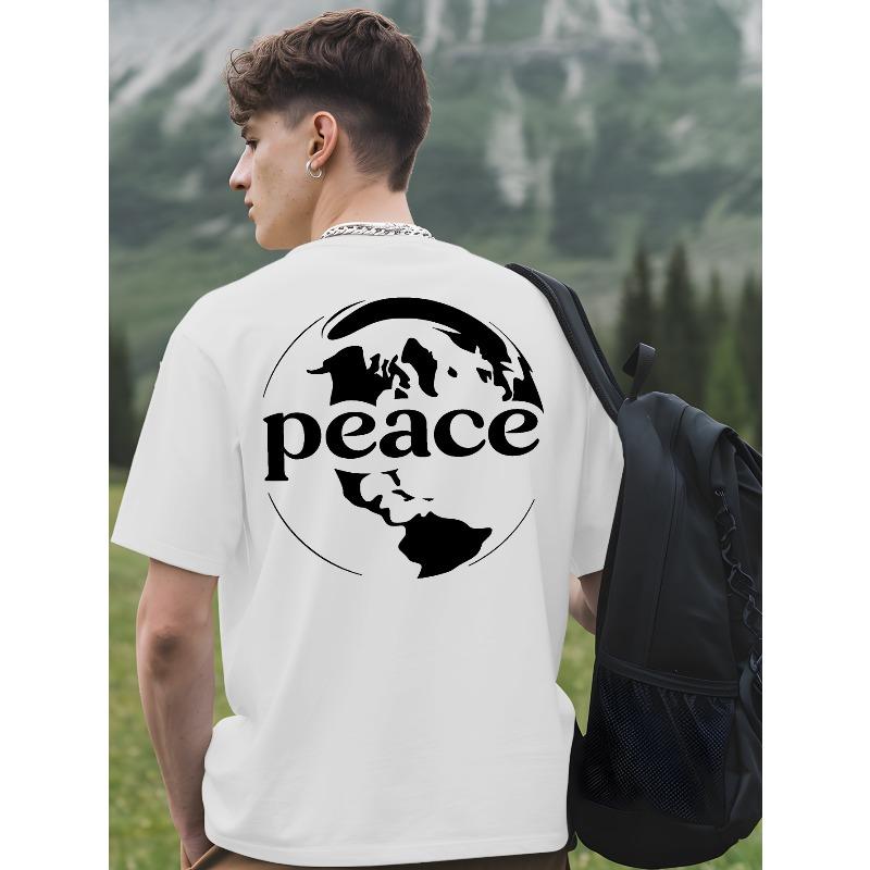 

Мужская футболка Мир . Футболка с принтом на спине для баскетбольных тренировок. Футболка с круглым вырезом и короткими рукавами. Идеальна для уличных модных и спортивных тренировок. S белый