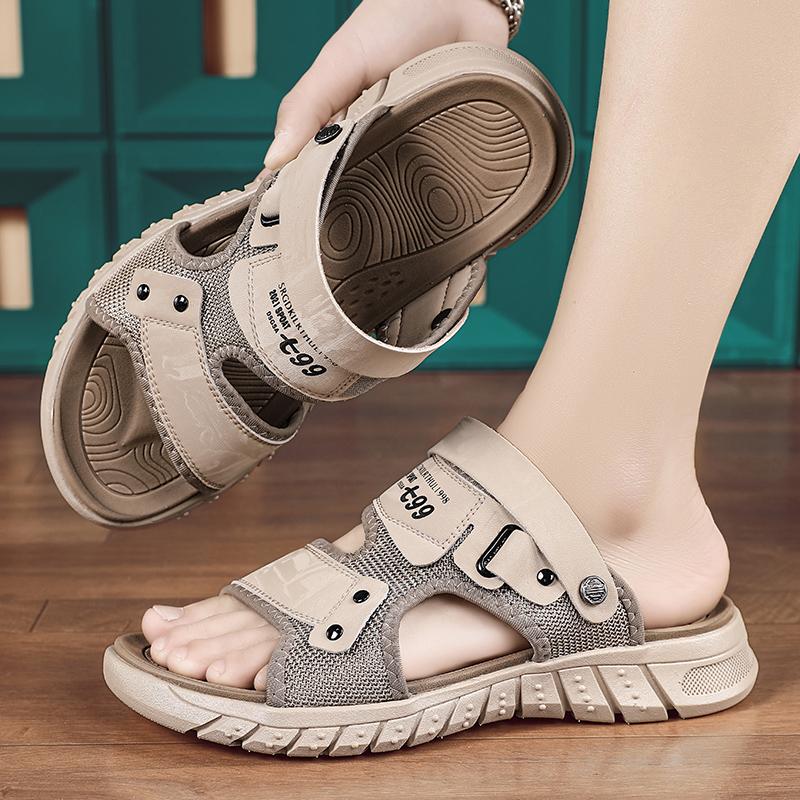Fashion British Style Men's Outdoor Beach Shoes Summer Trend Thick Soled Wear-resistant Men's Oxford Shoes Breathable Casual Sandals