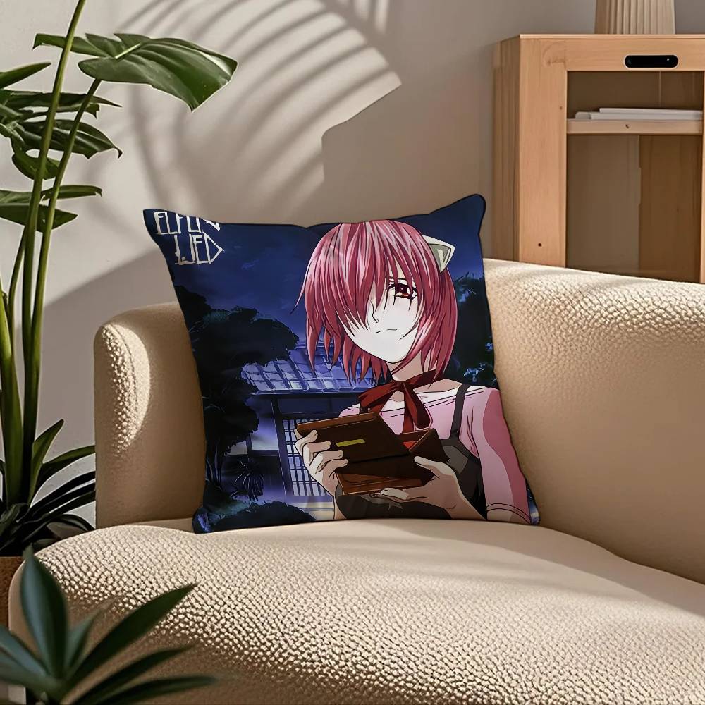 Anime E-Elfen L-Lied Pillow Case Comfort Sofa Bed Silky elegant Invisible zipper Custom Decorative cushion cover