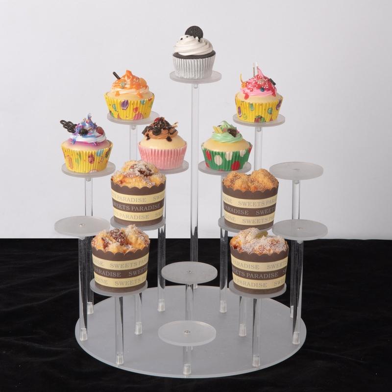Round Cupcake Stand Premium Acrylic Cupcake Display Stand Cupcake Tray for Party Jewelry On Wedding Birthday Holiday