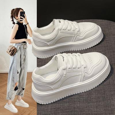 Lässige Einzelschuhe Herbst und Winter neue kleine weiße Schuhe Fried Streetwear flache Bodenplatte Schuhe Damen