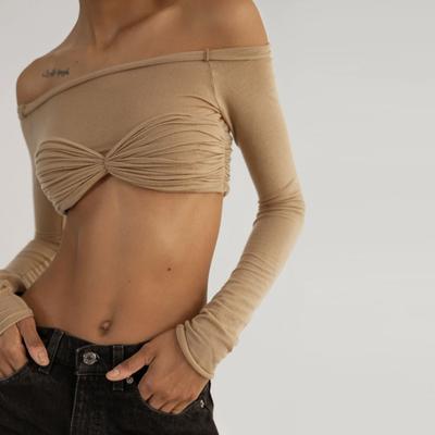 Tavaszi és nyári női egyvállas áttetsző wrap rövid top