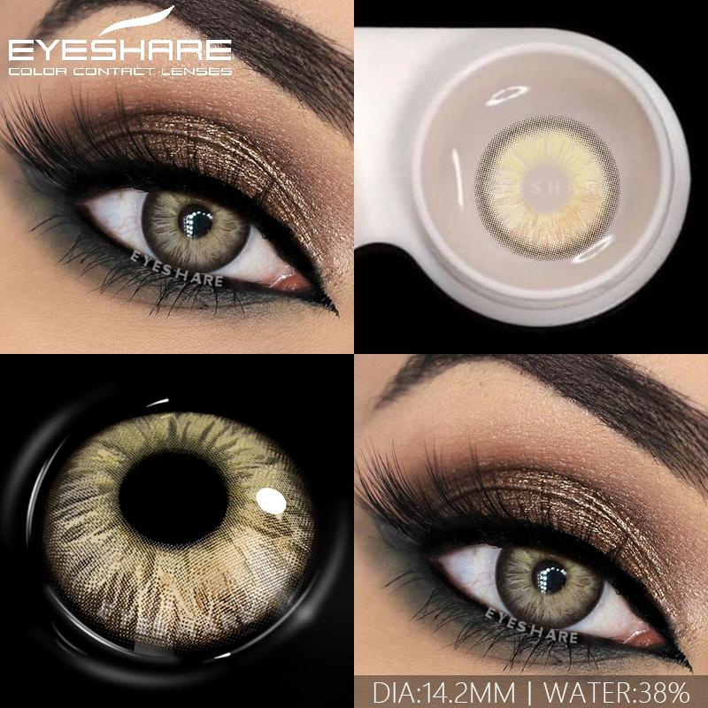 1 Par Fargede Linser for Øyne Mote Blå Øyelinser Grønne Kontakter Brune Linser Grå Pupiller Årslinser Skjønnhetssminke