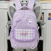 Junior School Schoolbag Women's Check Large Capacity Backpack