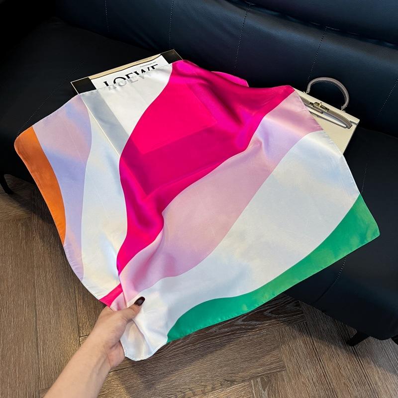 Mother's Day Silk Scarf Muse Festival Gift Simulation Silk Silk Scarf Premium Spring and Summer Square Scarf 71 Silk Decorative Small Scarf