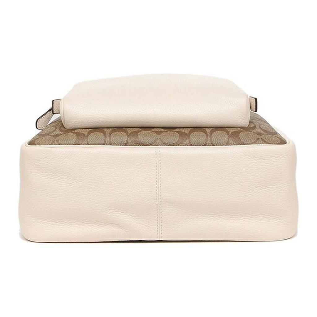 Coach Leder Patchwork Mit PVC Rucksack Groß Damen Weiß Braun Monogramm