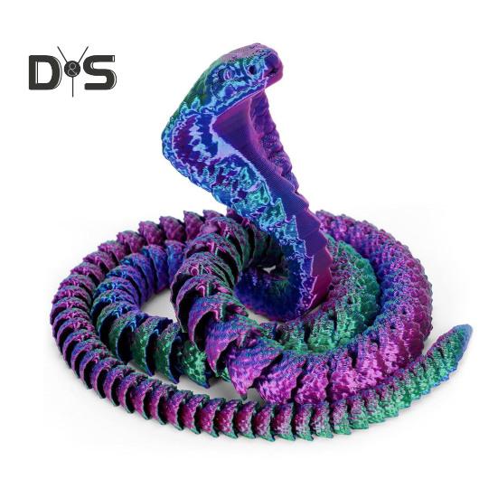 

3D-печатная фигурка змеи с подвижными суставами, фигурка змеи, шарнирная модель животного, игрушка для домашнего офиса, книжной полки, украшения рабочего стола, орнамент 30cm