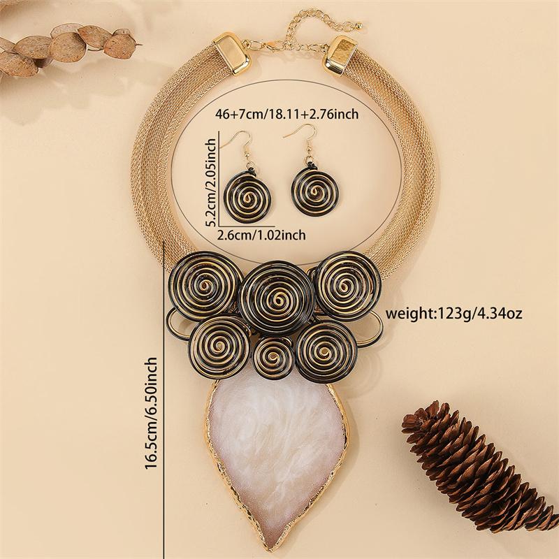 Collier Boucles d'oreilles Feuille Cristal Fait main Vintage Statement Collier Bib Bohème Bijoux Africains Cadeaux