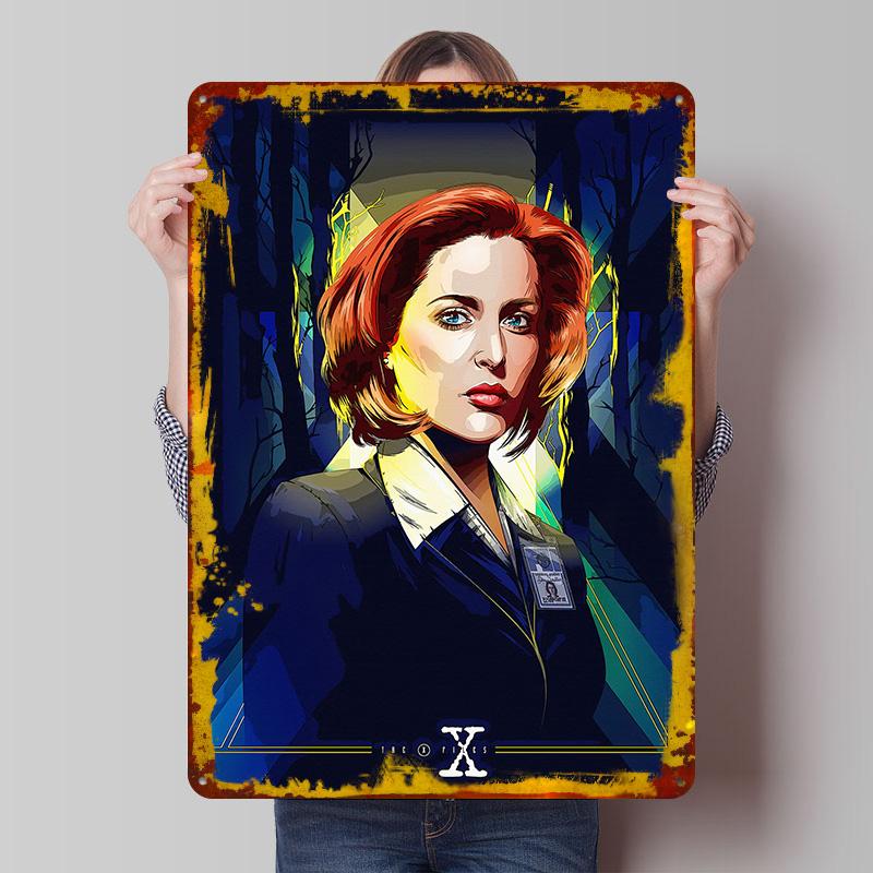 

Dana Scully From The XFiles Portrait Tin Plaque Poster Customized Wall Art Retro Vintage Metal Signs for Man Cave House Decor 7.9x11.8In(20x30cm)
