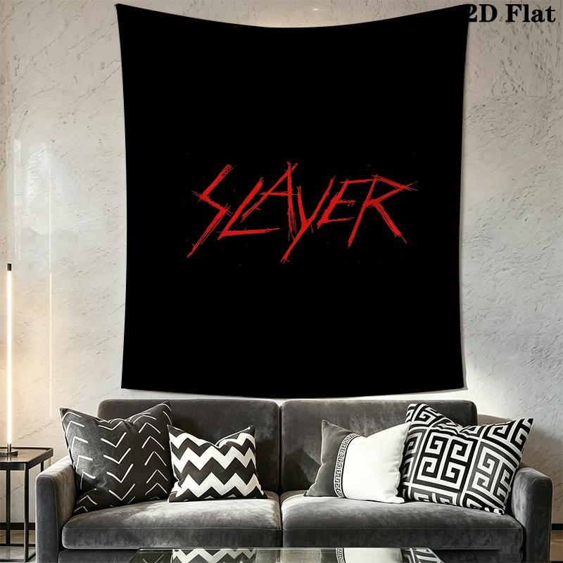 Slayer Wall Tapestry Aesthetic Wall Hanging Printed Fabric Blanket Decorative Tapestries for Bedroom Living Room Home Decor