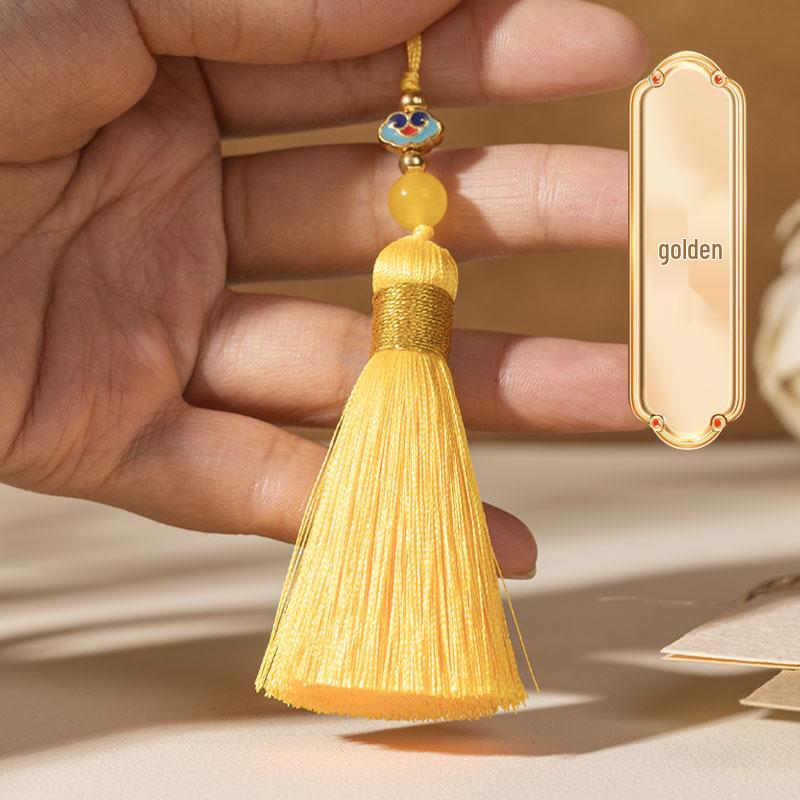 

5cm Jingtai Blue Cloud Charm Tassel Pendant - DIY Bookmark, Bag, Phone Decoration