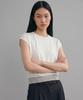 KIMDOH Arlo Ribbed Round Cap Top Ivory