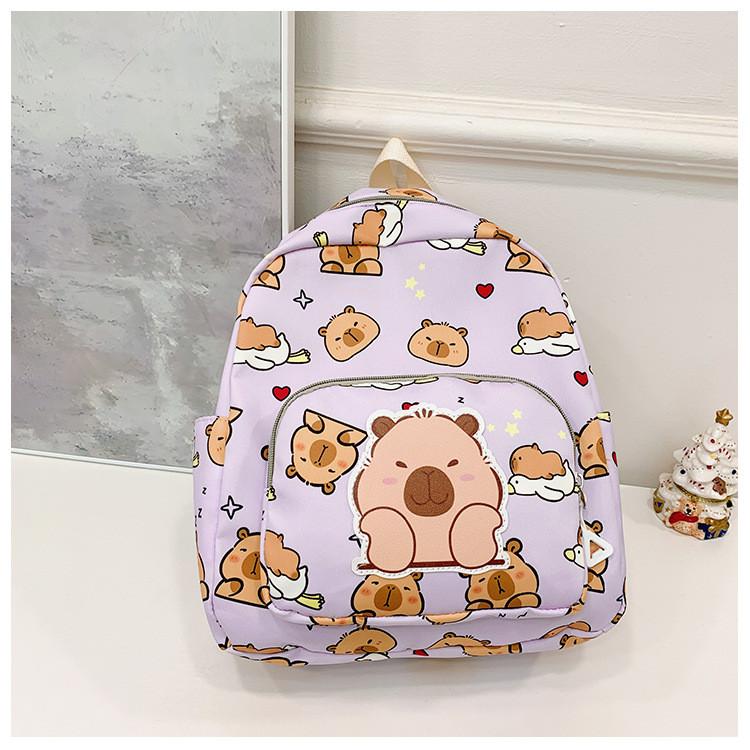 Capybara Childrens Trendy Backpack Stylish Nylon School Bag For Boys And Girls