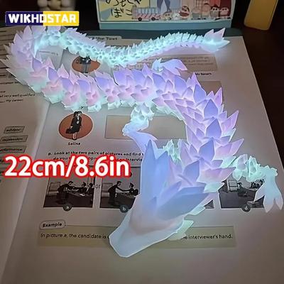 Statua del Drago Divino, Scultura di Drago Luce Notturna Stampata in 3D, Decorazione per Acquario, Ornamento da Tavolo a Tema per Camera da Letto Adulti