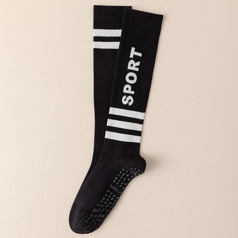 Womens Long Compression Yoga Socks AB Style Silicone Non Slip Calf Socks For Fitness Pilates Outdoor Sports