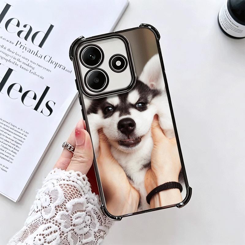 Alaskan Husky Cute Dogs Plating Phone Case For Xiaomi Redmi Note 14 15 Pro Plus 13 12 11 11S 11T 10 9S 9 5G Anti-Fall Airabag Co