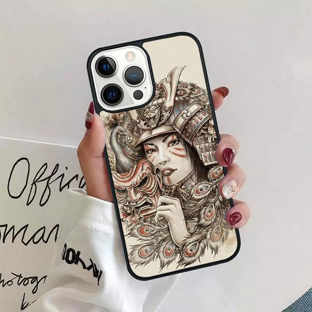 Samurai Japanese Warrior Mask Helmet Phone Case Cover for iPhone 17 Air 16 15 14 13 11 12 Pro Max Plus Coque